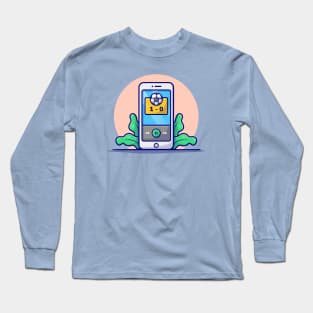 Online Soccer Match Cartoon Vector Icon Illustration (2) Long Sleeve T-Shirt